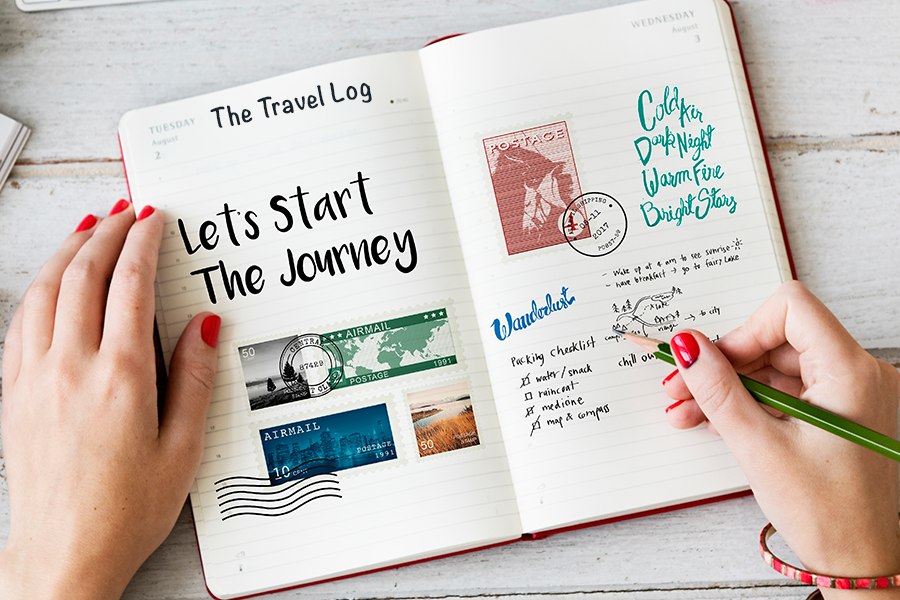 travel log book notebook
